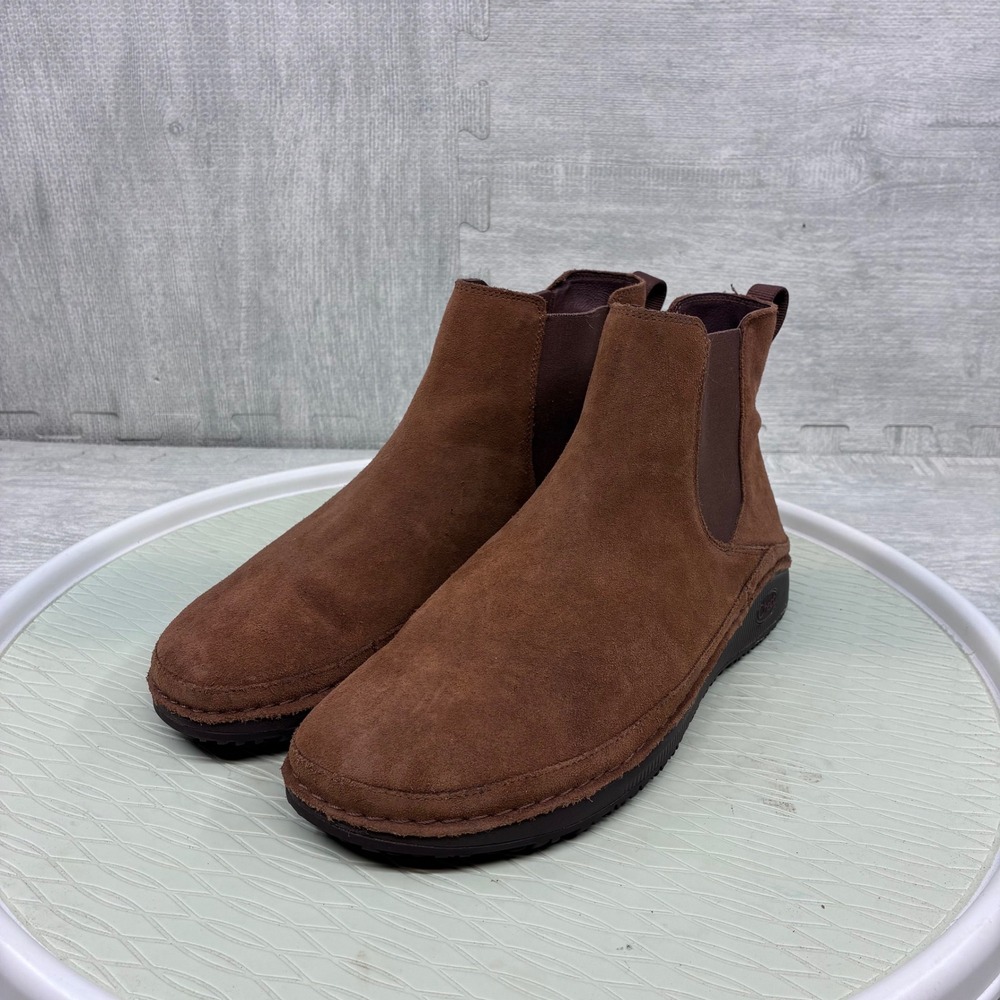 Chaco Paonia Chelsea Boots Women's 10 Brown Suede Ankle Slip On JCH109218